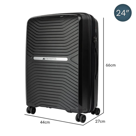 Olympus  Astra 24in Lightweight Hard Shell Suitcase - Obsidian Black