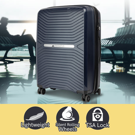 Olympus Astra 24in Lightweight Hard Shell Suitcase - Aegean Blue