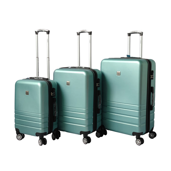 Expandable ABS Luggage Set | Green | Secure & Spacious Travel Solution