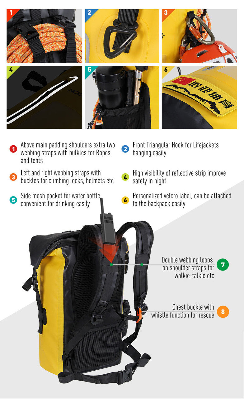 NOOYAH IPX8 Waterproof Bike Cycle Outdoor Sports Backpack Double-Layer Waterproof Bag  MINT GREEN