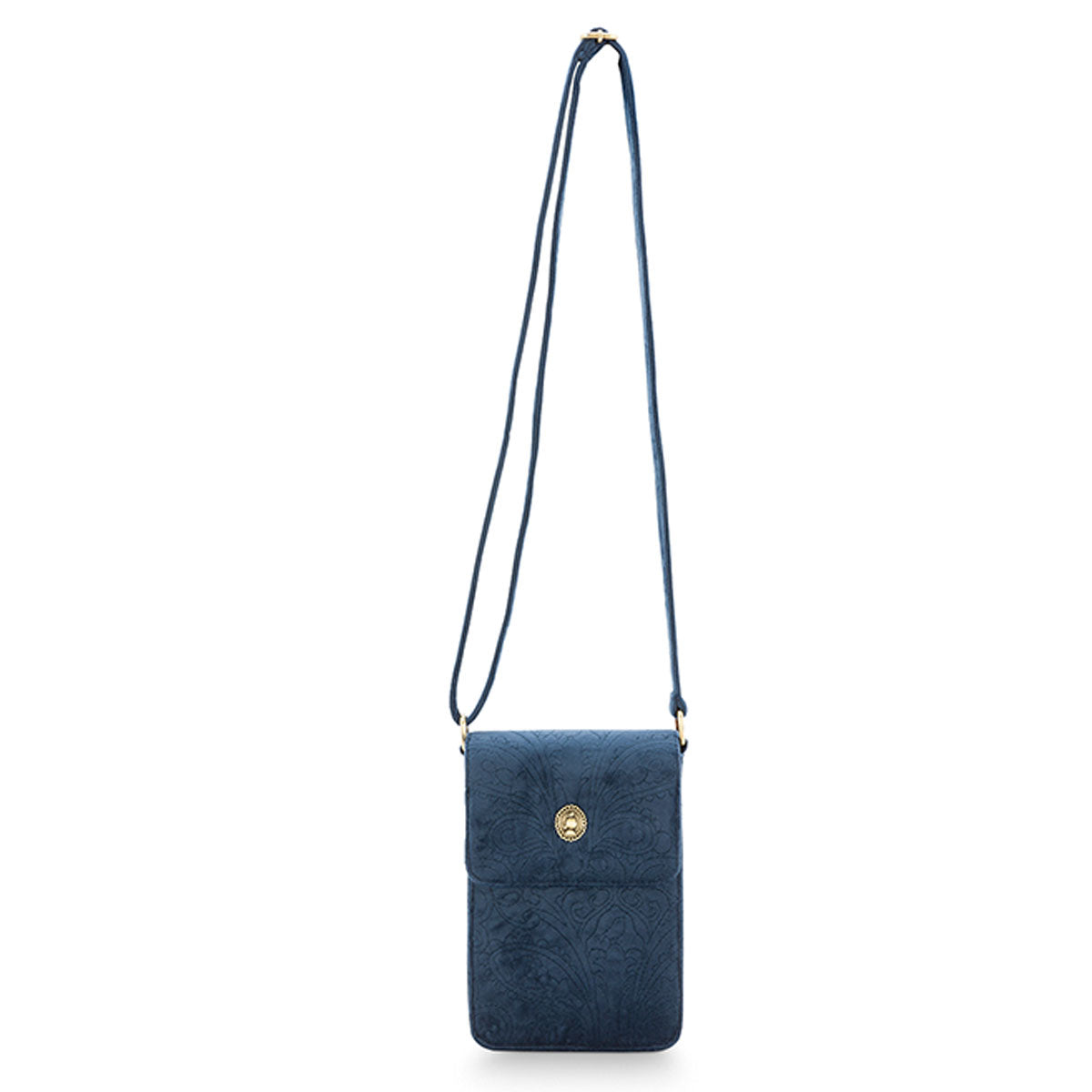 Stylish BluePhone Bag – Pip Studio Velvet Quilted Dark Blue Phone Bag