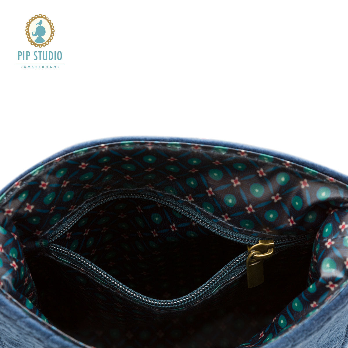 Stylish BluePhone Bag – Pip Studio Velvet Quilted Dark Blue Phone Bag