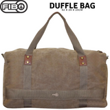FIB 52cm Canvas Travel Duffle Bag Casual Duffel - Khaki