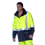 HUSKI Transit Hi Vis Waterproof Jacket Industrial Workwear Reflective UPF 50+ - Yellow - 3XL (117cm)