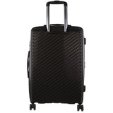 Pierre Cardin Inspired Milleni Checked Luggage Bag Travel Carry On Suitcase 75cm (124L) - Black