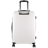 Pierre Cardin Inspired Milleni Checked Luggage Bag Travel Carry On Suitcase 75cm (124L) - White