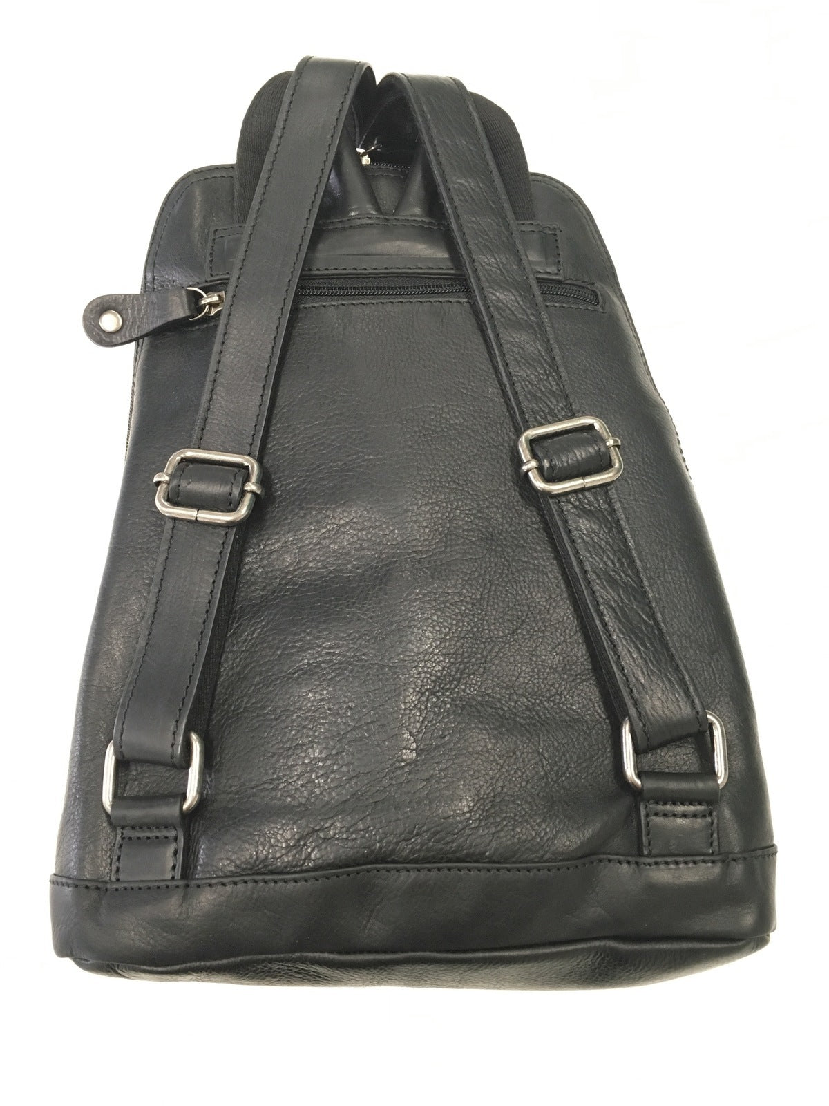 Milleni Genuine Italian Leather Soft Nappa Leather Backpack Travel Bag - Black
