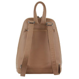 Milleni Womens Twin Zip Backpack Nappa Italian Leather Travel Bag - Burro