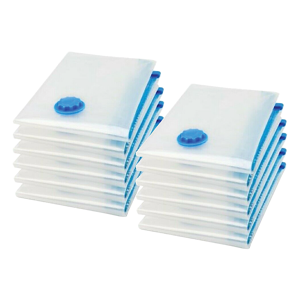 Vacuum Bags x12 | Compact Clothing Storage Space Saver for Travel