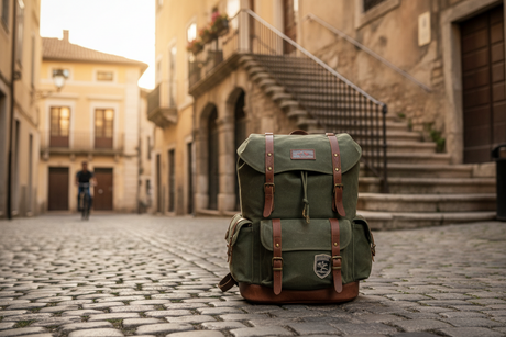 Range of travel backpacks in different sizes from 20L to 60L for Australian travellers, showing panel-loading and top-loading styles.