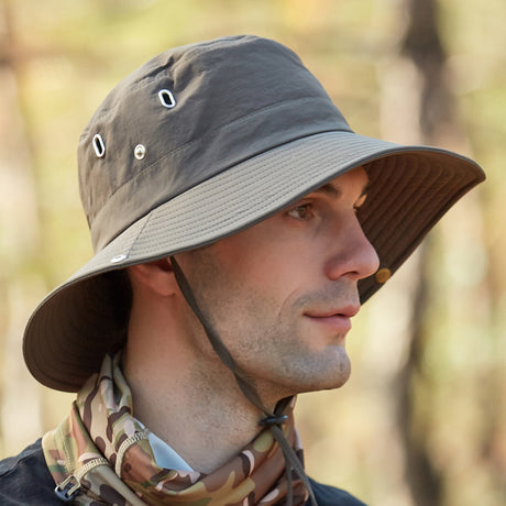 Men's Breathable Travel Solid Color Big Brim Hat