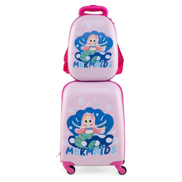 2 Pieces Kids Luggage Set with Handles and Spinner Wheels