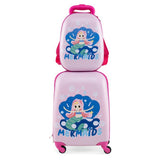 2 Pieces Kids Luggage Set with Handles and Spinner Wheels