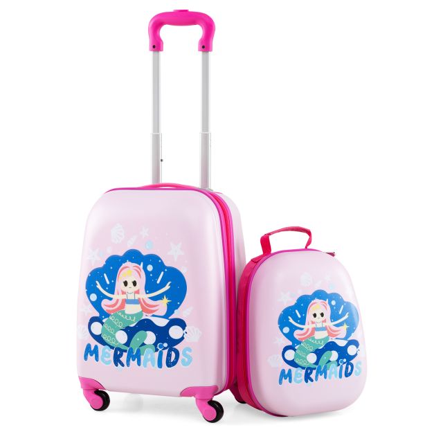 2 Pieces Kids Luggage Set with Handles and Spinner Wheels