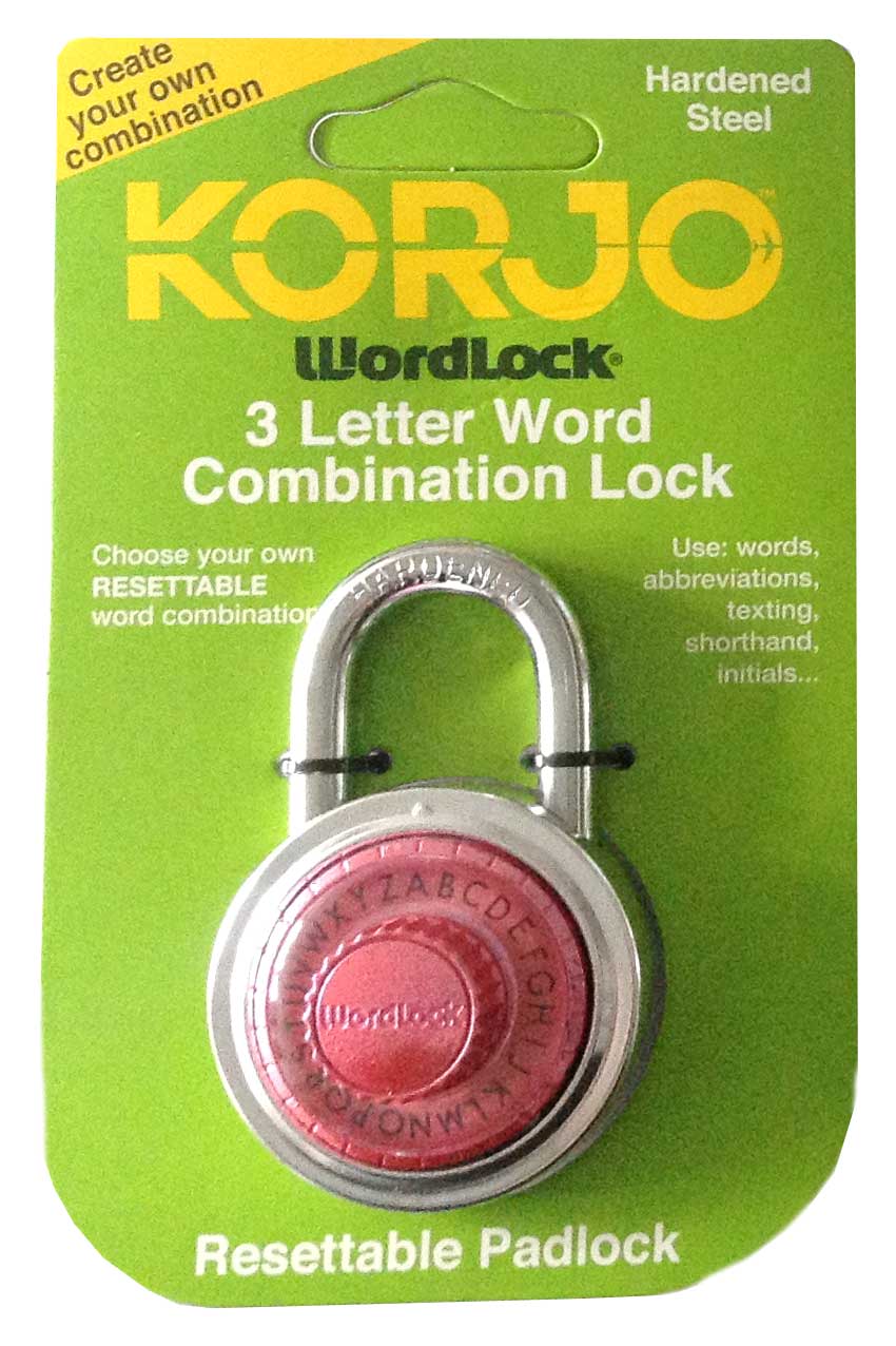 Korjo Wordlock 3-Letter Combination Lock – Secure Your Belongings with Ease