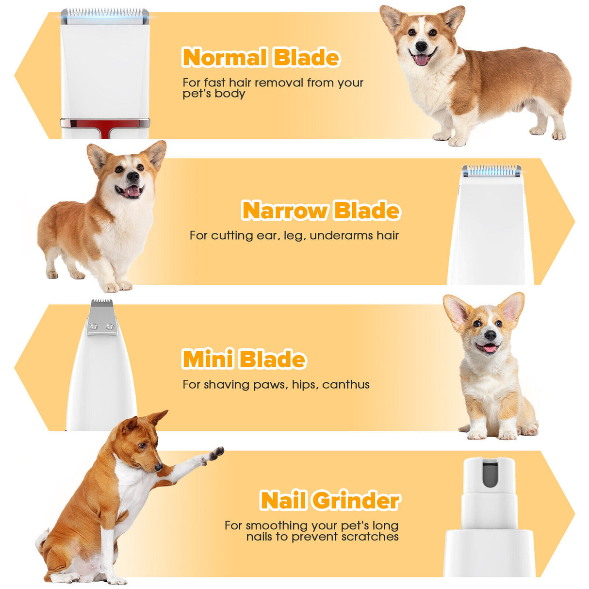 4 in 1 Pet Hair Grooming Clipper Kit