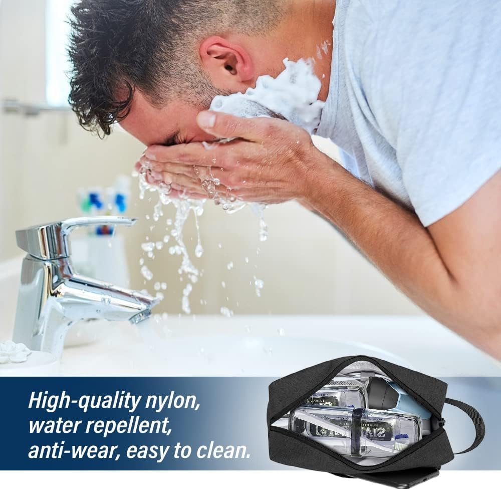 Water-Resistant Hanging Toiletry Bag – Black