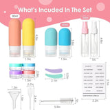 17 Piece Silicone Travel Bottle Set – 90ml Leak-Proof Bottles