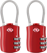 3-Dial Combination Cable Lock for Luggage – TSA-Recognised Travel Security Lock