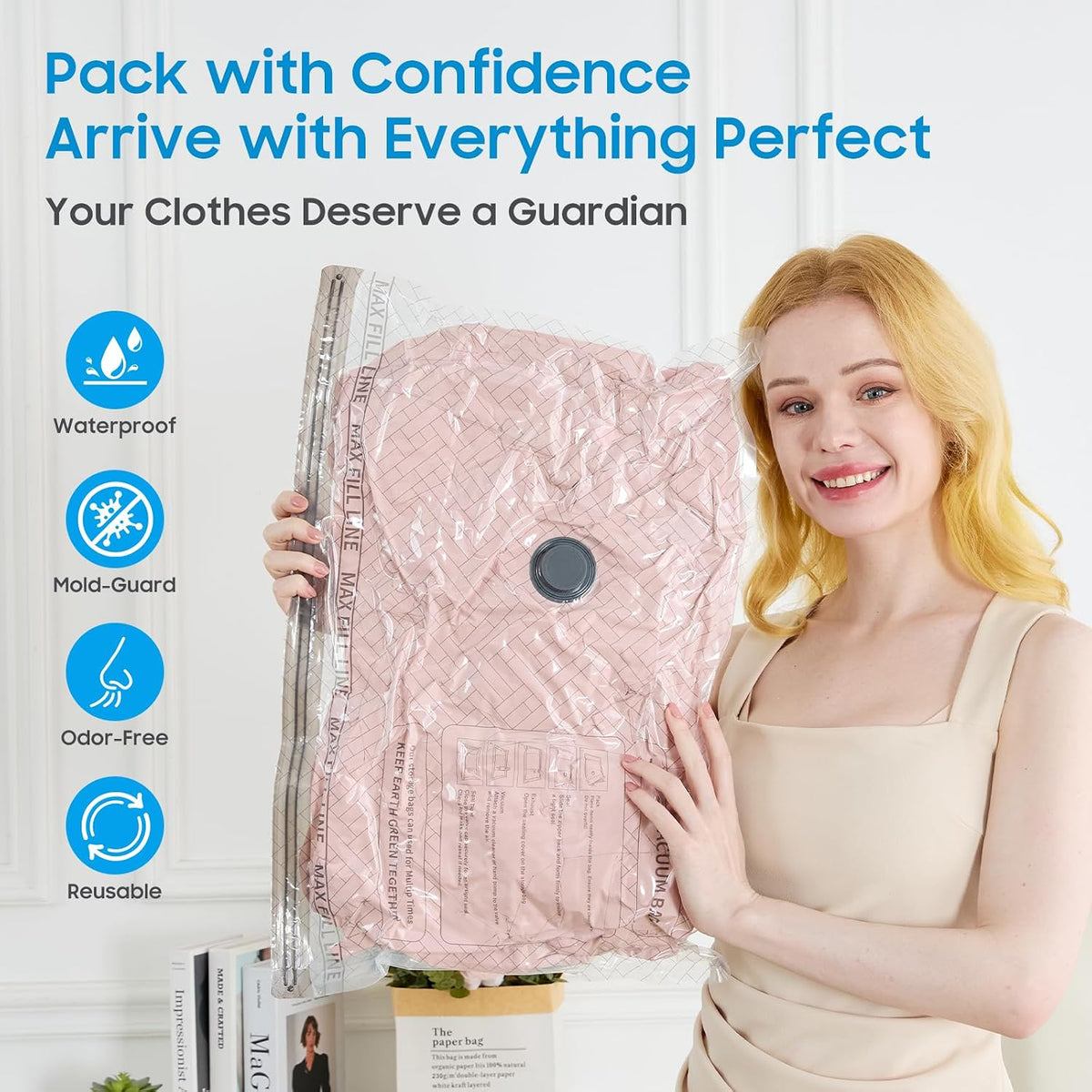 Travel Vacuum Storage Bags with Wireless Pump – 15 Pack