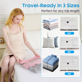 Travel Vacuum Storage Bags with Wireless Pump – 15 Pack