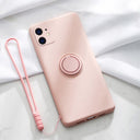 Ring Silicone iPhone 13/12/Pro/Max/11/XR/XS Shockproof Case Stand Lanyard Cover