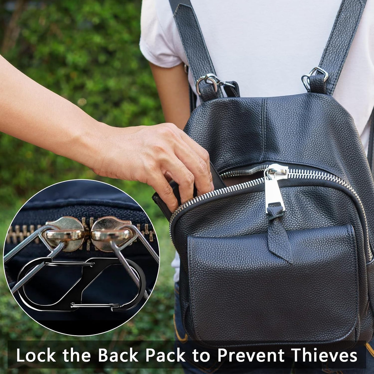 Anti-Theft Zipper Clip Locks with Carabiner – 6