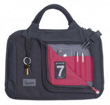 Crumpler Dry Red no 7 laptop briefcase, front organisation