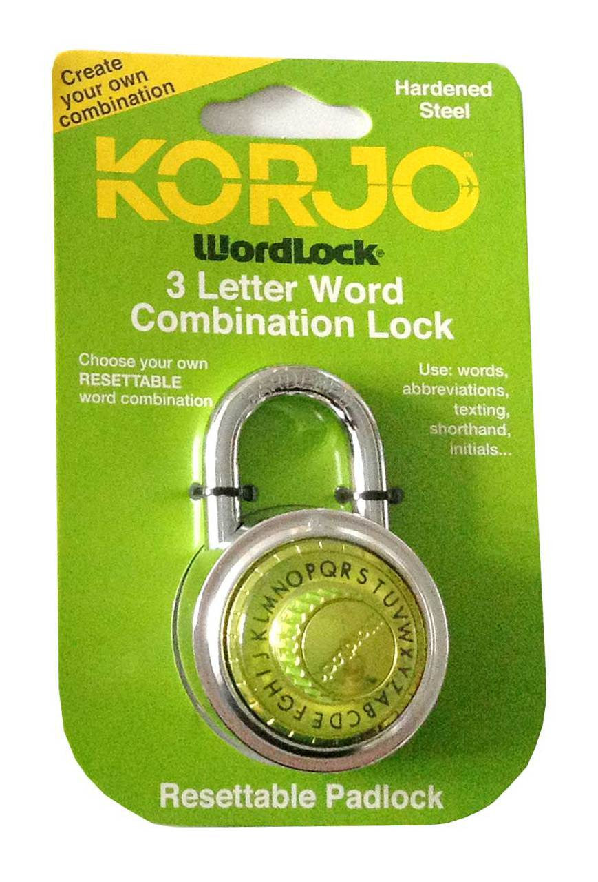 Korjo Wordlock 3-Letter Combination Lock – Secure Your Belongings with Ease