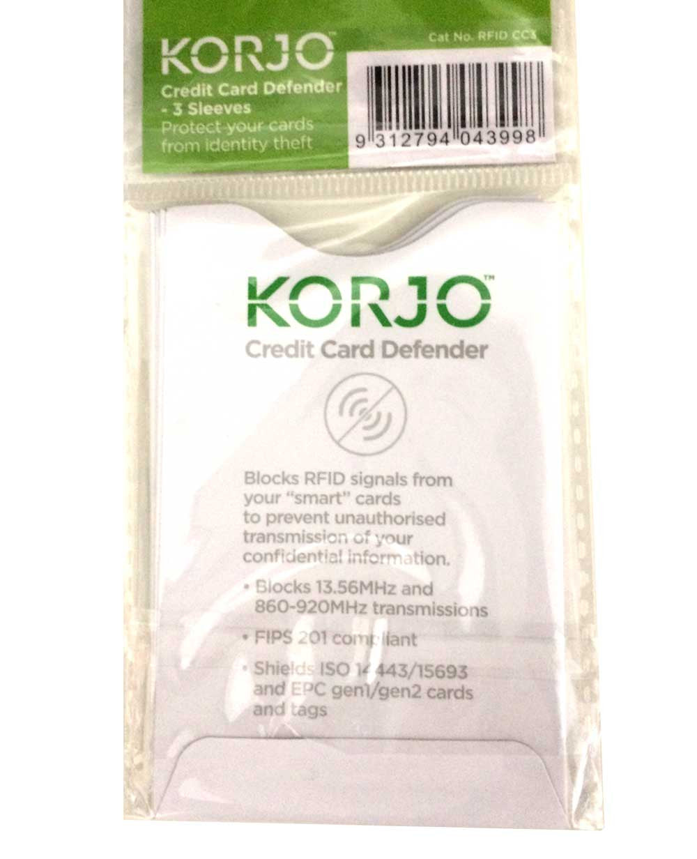 Korjo RFID blocking sleeves for credit cards
