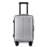 Wanderlite 20" Luggage Suitcase Front Pocket Travel Carry On Dual TSA Silver