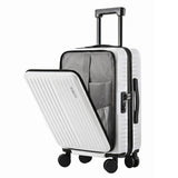 Wanderlite 20" Luggage Suitcase Front Pocket Travel Carry On Dual TSA White