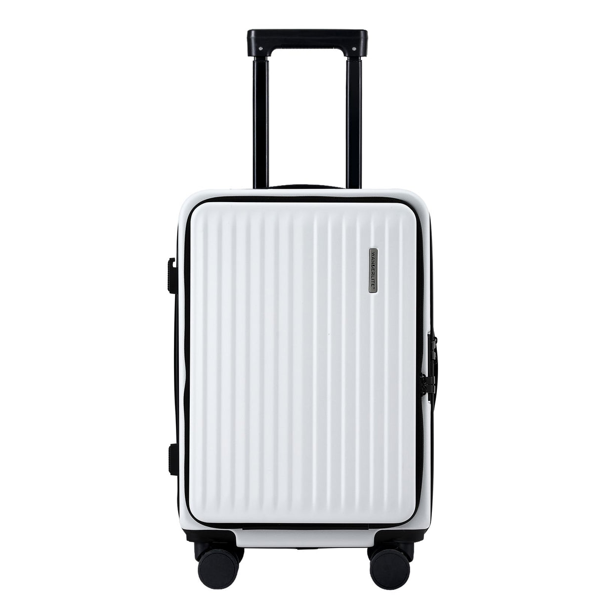 Wanderlite 20" Luggage Suitcase Front Pocket Travel Carry On Dual TSA White