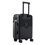 Wanderlite 20" Luggage Suitcase Front Pocket Travel Carry On TSA Black