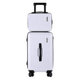 Wanderlite 2pcs Trunk Luggage Suitcase Travel Carry On TSA Lock 12" 20" White