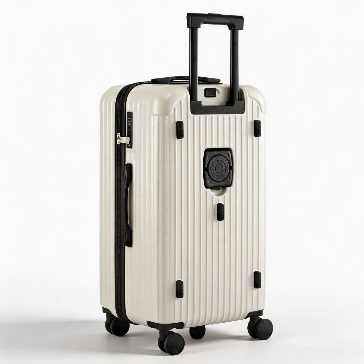 Wanderlite 28" Trunk Luggage Suitcase Travel 5 Wheels Type-C Port TSA Smoky White