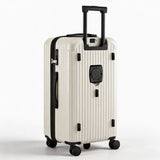Wanderlite 28" Trunk Luggage Suitcase Travel 5 Wheels Type-C Port TSA Smoky White