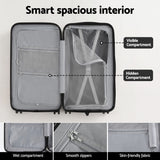 Wanderlite 28" Trunk Luggage Suitcase Travel 5 Wheels Type-C Port TSA Smoky White