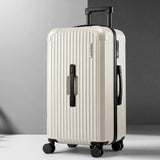 Wanderlite 28" Trunk Luggage Suitcase Travel 5 Wheels Type-C Port TSA Smoky White