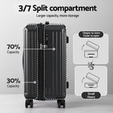 Wanderlite 20" Trunk Luggage Suitcase Travel Carry On TSA Lock Black