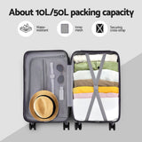 Wanderlite 20" Trunk Luggage Suitcase Travel Carry On TSA Lock Black