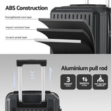 Wanderlite 20" Trunk Luggage Suitcase Travel Carry On TSA Lock Black