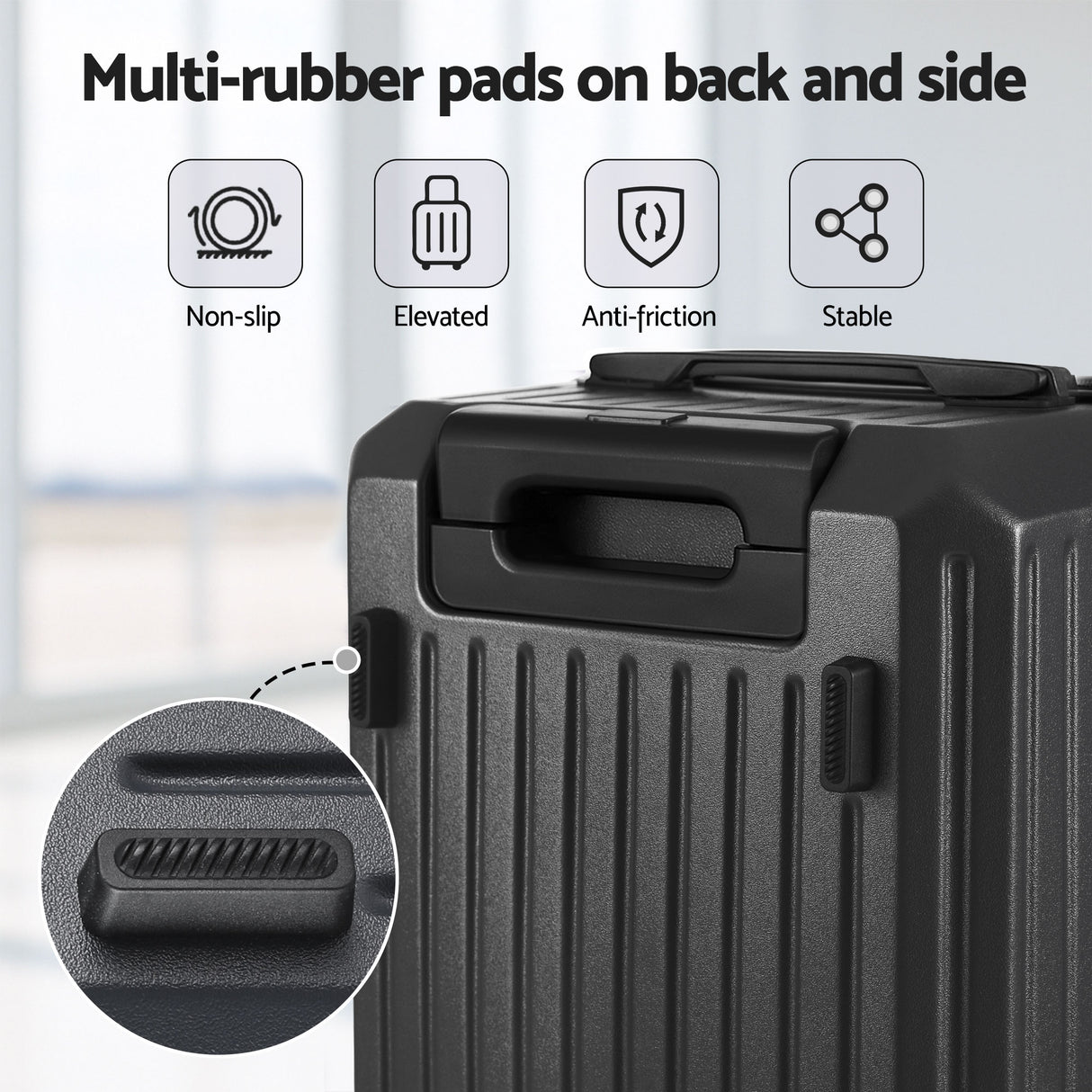 Wanderlite 20" Trunk Luggage Suitcase Travel Carry On TSA Lock Black