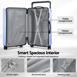 Wanderlite 28" Wide Handle Luggage Suitcase Travel TSA Lock Light Blue