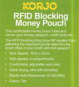 Korjo RFID-blocking neck pouch
