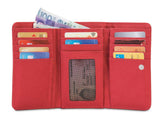 Pacsafe RFIDsafe LX100 purse wallet, red open