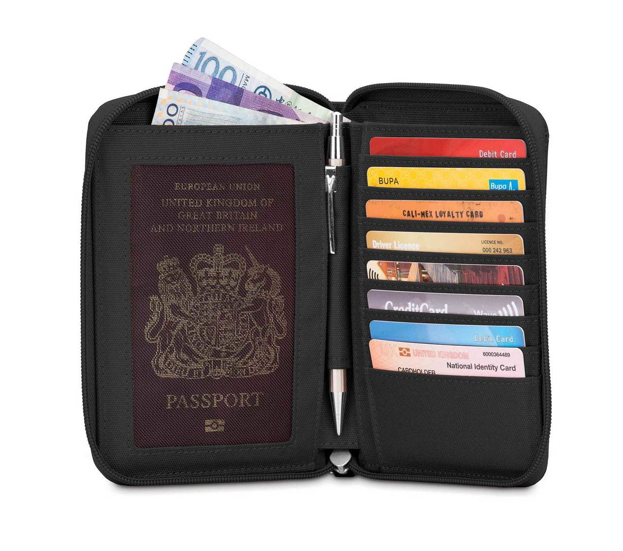 Pacsafe RFIDsafe LX150 RFID blocking zippered passport wallet