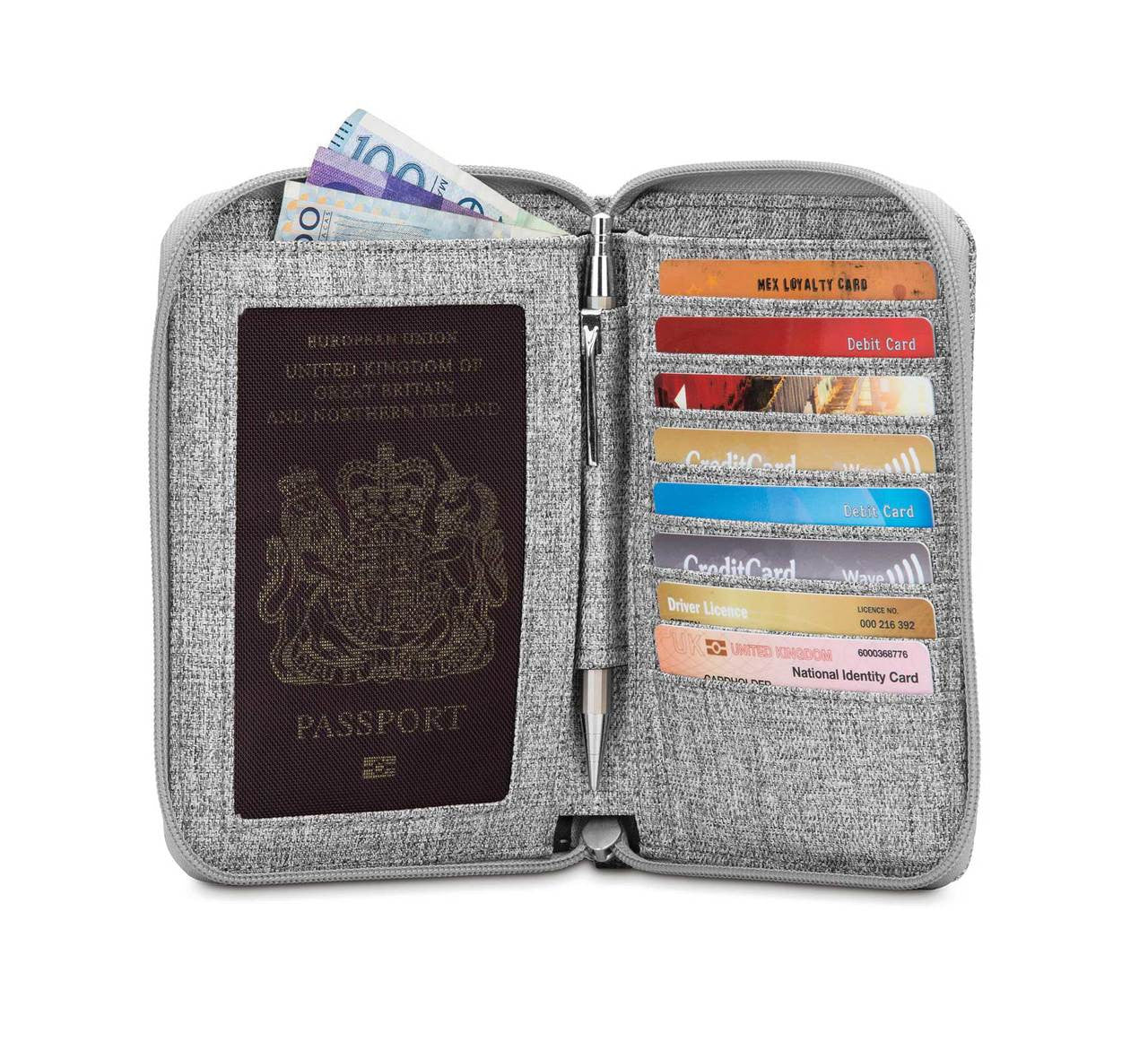 Pacsafe RFIDsafe LX150 RFID blocking zippered passport wallet