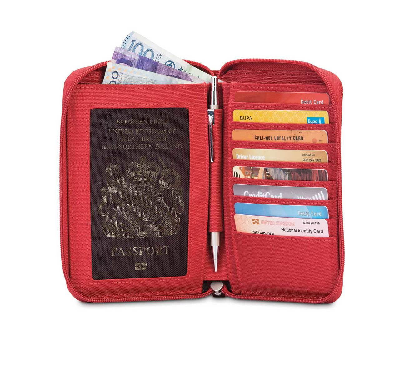 Pacsafe RFIDsafe LX150 RFID blocking zippered passport wallet