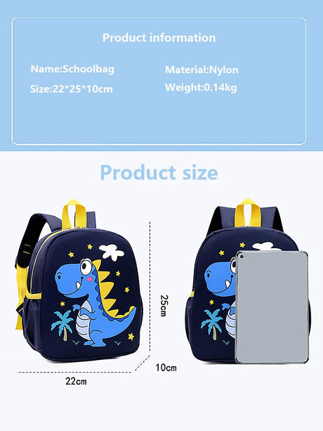 New Kids Backpack School Bag Cartoon Cute Dinosaur Printed Backpack Kindergarten Travel Primary School Bookbag